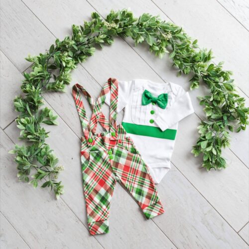 2 Piece Bebe Couture Christmas Plaid Outfit
