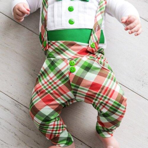 Christmas Leggings (only) w/Green and Red Plaid Pattern