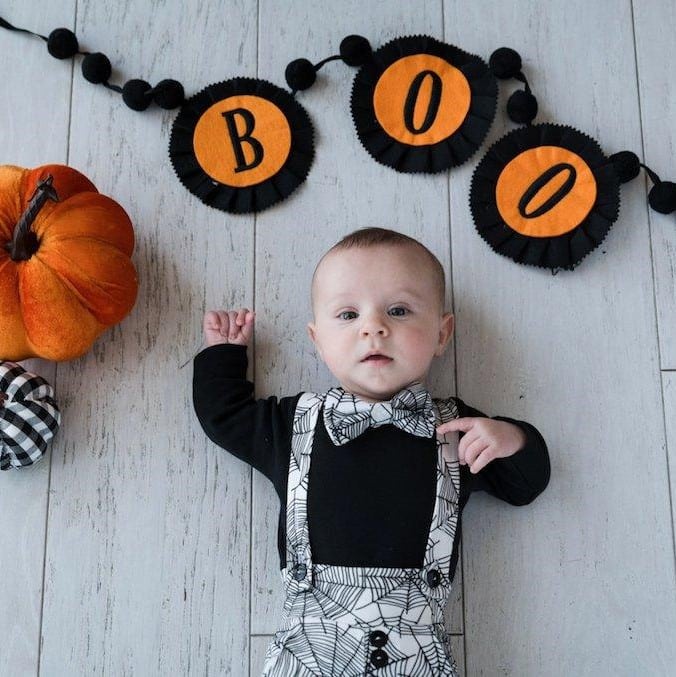 baby halloween bow tie outfit