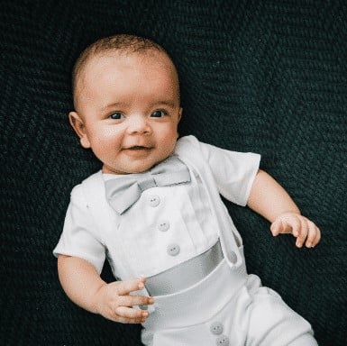 White Christening Outfit with Shorts