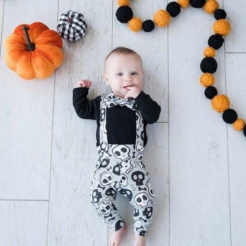 baby boy halloween outfit with suspenders