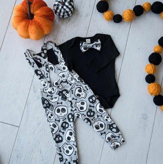 baby halloween outfit with black onesie