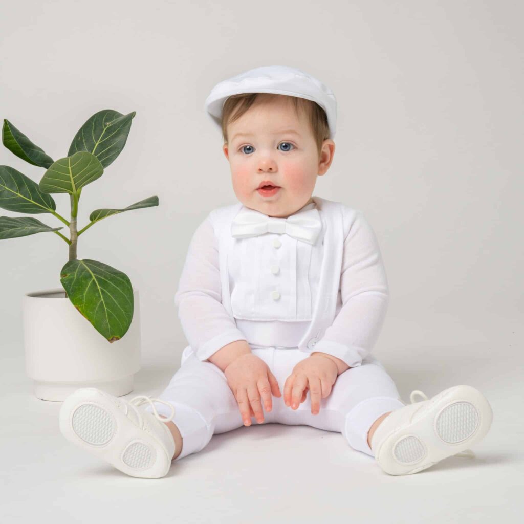 baby boys christening rompers