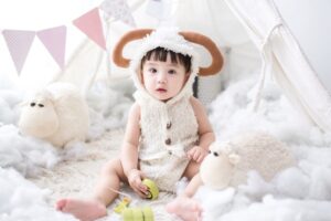 Baby in easter costume